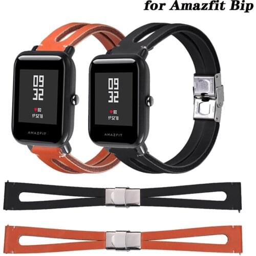 For Amazfit Bip Strap Retro Leather Watch Bracelet for Xiaomi Huami Amazfit Bip Bit Lite Youth Watch Accessories 20mm Watch Band