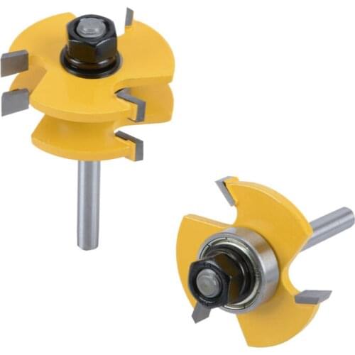 Cutting Router Bits Tool 2pcs Supplies T-shape Groove 1/4 inch Shank Milling