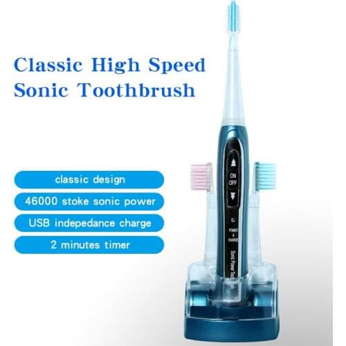 Sonic electric toothbrush 46,000 strokes/min 5 speeds 1 set with 4 extra brushhead rechargeable Waterproof