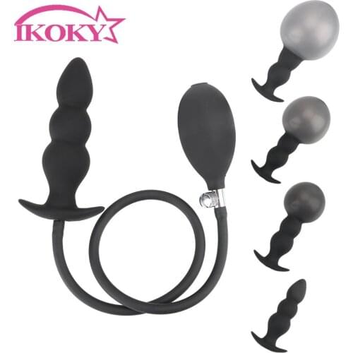 Super Large Oversized Anal Beads Dilator Inflate Butt Plug Expandable Anal Plug Sex Toys For Women Men Gays Silicone Anal Sex