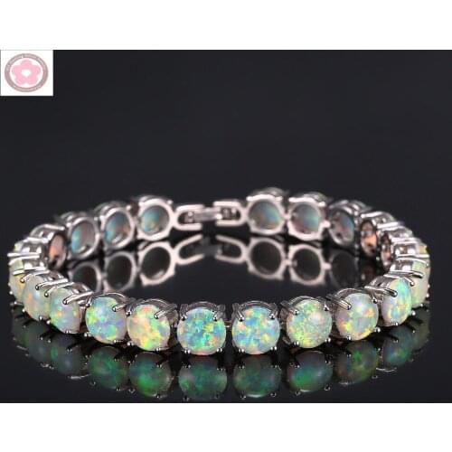 SZ0027 Plated AAA Fire Opal Inlaid Fashion Bracelet For Women Jewelry Gift