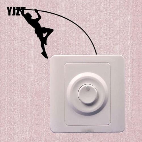 YJZT Pole Vaulter Decor Vinyl Light Switch Stickers Wall Decals 8SS2369