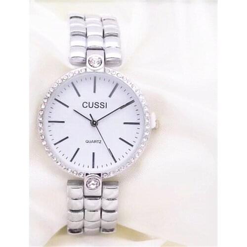 CUSSI Luxury Brand Silver Womens Watches Diamond Bracelet Ladies Dress Watch Wristwatches relogio feminino reloj mujer Clock