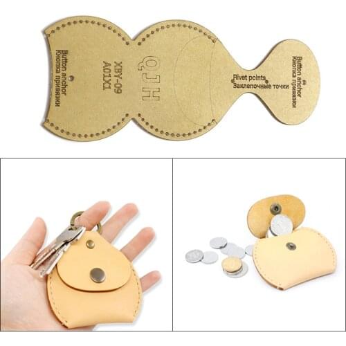 1 set of DIY coin purse acrylic template mould DIY leather tool kraft paper pattern sewing leather fabric design drawing 8.5*8.3