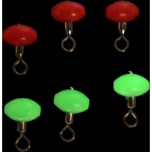 20Pcs Cross-Line Swivels & Bead T Shape Pulley Slide Rig Connector Luminous Green Saltwater Fishing Terminal Tackle