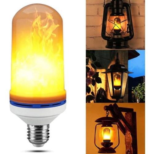 30pcs 4 modes LED Flame Light 108 leds E27 E26 B22 E14 LED Flame Effect Fire Light 6W Flicker Emulation Decor Lamp KTV Bar Party