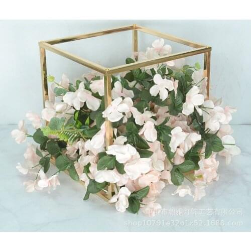 5pcs Wedding Desktop Center Vase Floor Vase Acrylic flower stand Plating Process Metal Road Leading Frame Party Decoration