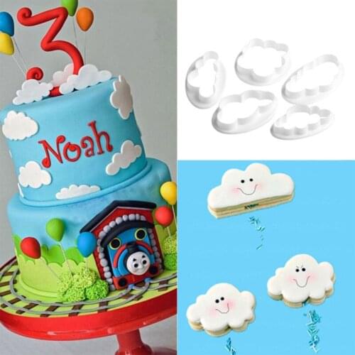 5 PCS Cloud Shape Cookie Cutter 3D Printed Fondant Cookie Cutter Cookie Mold Custom Made For Cake Decorating Tools