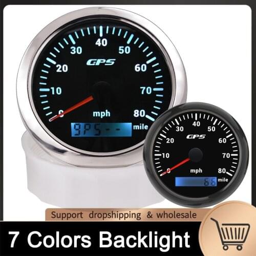 85MM GPS Speedometer 80 160 MPH Mile With 7 Colors Backlight Speedometer Sensor Set For Motorcycle Marine Boat Car Auto 12V 24V