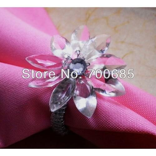 Acrylic flower clear napkin ring ,napkin holder