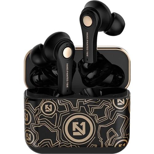 V5.0 Bluetooth Earphones TWS Retro graffiti Charging case Headset HiFI Stereo In-ear Earbud Wireless Headphones ear buds