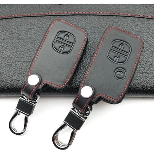 Genuine Leather car Key Cover For Toyota Camry Highlander Crown Prado Land Cruiser Vitz Prius Intelligent Key Case Protector Bag