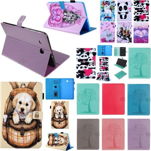 Flip Stand PU Leather Shell Funda Capa Case Cover For Samsung Galaxy Tab E 9.6 SM-T560 T560 T561 T565 T567V Coque +Film +Pen