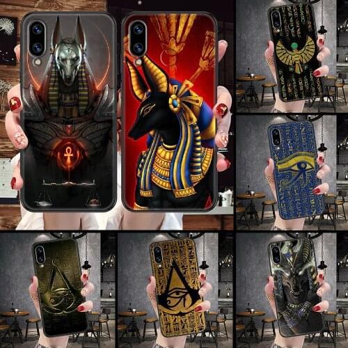 Egypt Nefertiti Anubis Ankh Phone Case For Huawei Honor 6A 7A 7C 8A 8X 8 9 9X 10 10i 20 Lite Pro black painting cover soft