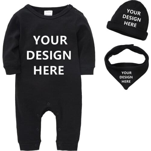 Custom Baby Rompers Set White Black Newborn Baby Unisex Jumpsuit Onesie personalized Letters Photos Printed Toddler Jumpsuits