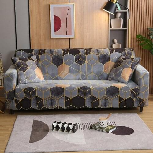 Printing Elastic Sofa Cover for Living Room Modern L-shaped Corner Slipcover All-Inclusive Stretch Couch Cover Armchair Cover