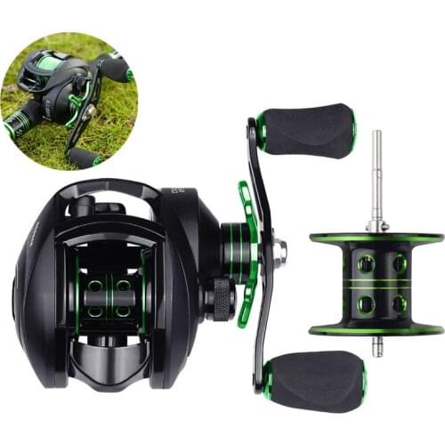 Baitcasting Reel 8.1:1 12+1BB Bass Fishing Reel 8KG / 18LB Max Drag Left Right Hand Reel Reinforced Nylon Body