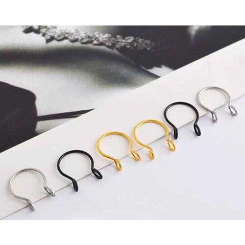 100pcs Hot Style Stainless Steel Without Wearing Holes Fake Nose Ring Euramerican Fashion Nail Female Nose Piercings