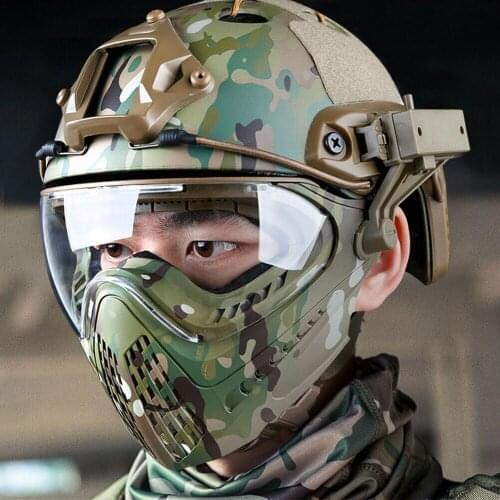 Head-mounted /Helmet Type Tactical Full Face Shield Lens Airsoft Paintball Hunting