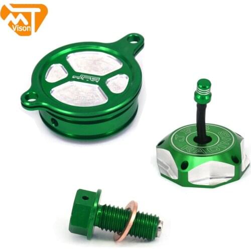 Motorcycle Oil Filter Cap Fuel Tank Cover Drain Plug Bolt For Kawasaki KX450F 2006-2015 KLX450R 2008-2013 KX 450F KLX 450R