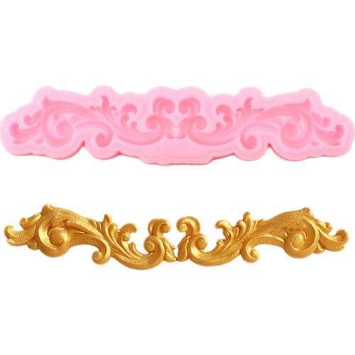 Strip Cake Border Lace Silicone Molds Scroll Relief Fondant Mold Cake Decorating Tools Candy Clay Chocolate Gumpaste Moulds
