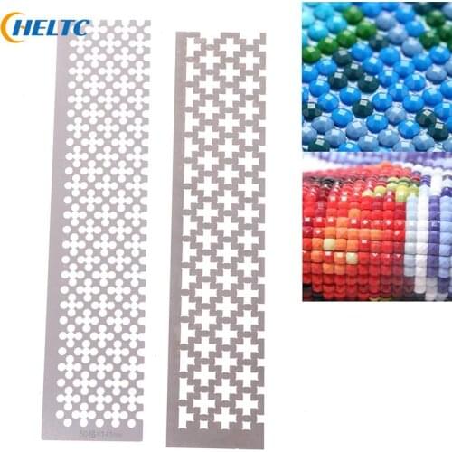 Drawing Ruler DIY Diamond Painting Ruler Embroidery 5D Diamond Square Drill Steel Ruler Dotting Rhinestone Point Drilling Tools