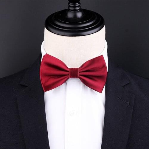 Mens formal business Solid Bowtie wedding groom groomsman collar flowers