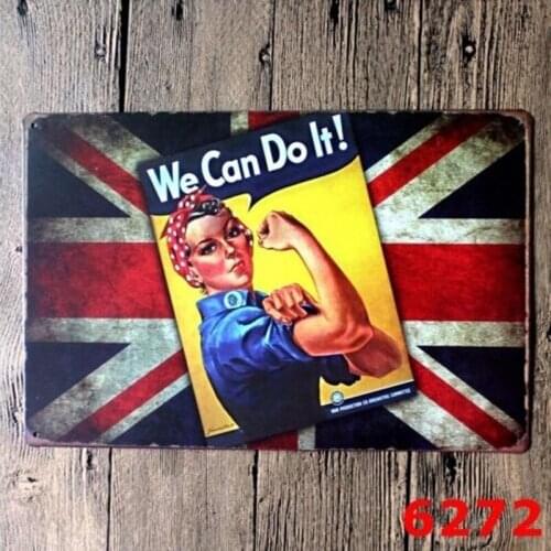 We Can Do It! Vintage Tin Signs Retro Metal War Poster Home Pub Bar Wall Decor 20x30CM
