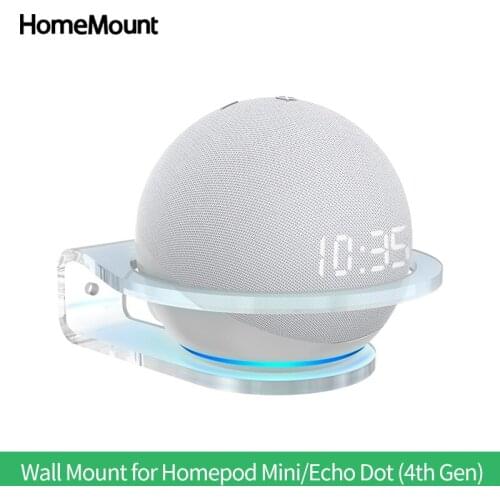 HomeMount Wall Mount for Amazon Echo Dot 4th 3rd Generation HomePod Mini Alexa Stable Outlet Mounts Holder Space Saving Bracket