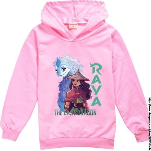Raya and The Last Dragon Fall Clothes Kids Cotton Childrens Sweater Hoodie Teenage Hooded Girls Shirts 10 12 Year Boys Tshirt