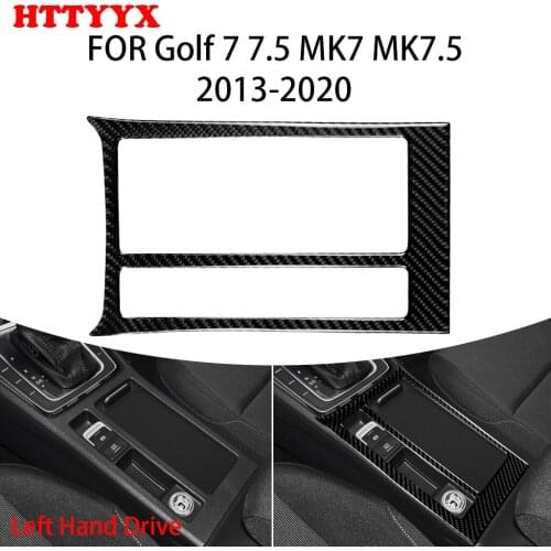 Carbon fiber car interior trim water cup panel frame decoration, suitable FOR VW Golf 7 GTI R MK7 GTE GTD 2013-2017 car sticker