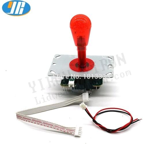 Illuminated Arcade Joystick Copy SANWA 5V LED Stick 4 /8 Way With Oval Crystal Ball For USB Game DIY