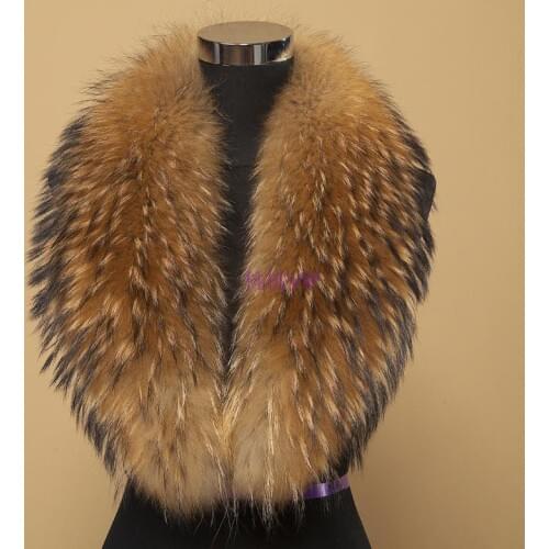 Real fur collar 100% natural raccoon fur scarf man woman kid child coat down male large fur collar