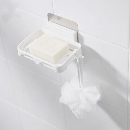 Self Adhesive ABS Soap Rack Home Storage Wall Storage Rack Holder Soap Dish Bathroom Storage