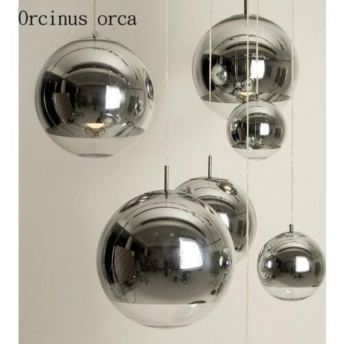 Modern led plating ball chandeliers restaurants bar study bedroom creative personality glass ball Chandelier free shipping