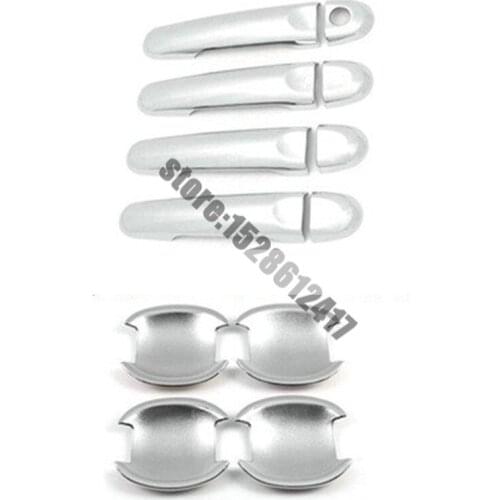Car styling for Nissan march 2012-2019 ABS Chrome Car Door Handle Cover + Cup Bowl Trim Car Accessories