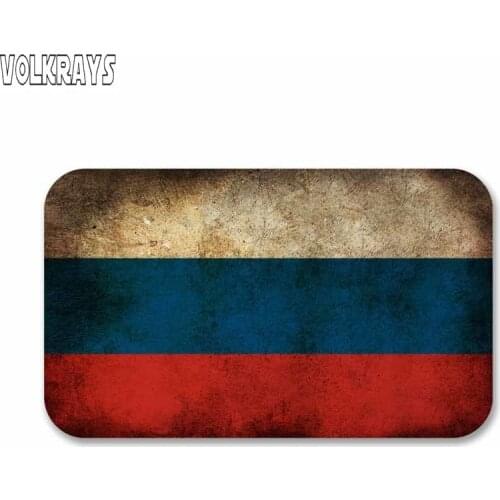 Volkrays Funny Car Sticker Bicycle Russian Flag Accessories Reflective Waterproof Cover Scratches Sunscreen Vinyl Decal,5cm*10cm