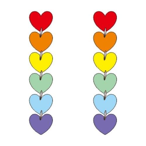 2020 Trend Colorful Heart Long Earrings for Women Girls Fashion Cute Unique Hanging Earrings Chain Tassel Funny Teens Jewelry