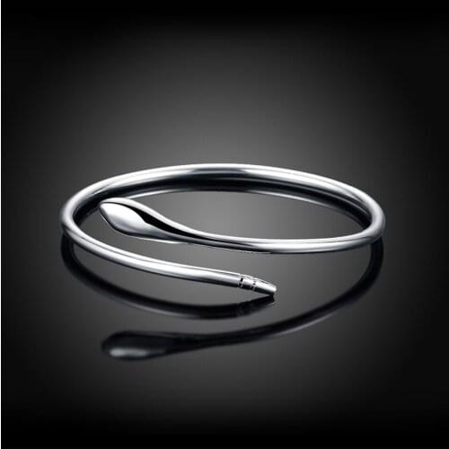 Hot Sales 925 Sliver4MM Snake Cuff Bangles Fashion Jewelry For Women Daily Party Delicate Accessories Birthday Present