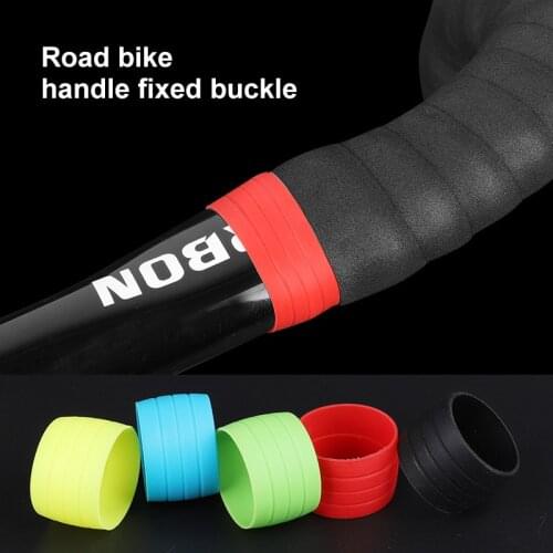 1Pair Bike Bicycle Handlebar Strap Fixing Ring Silicone Elastic Plugs Waterproof MTB Bike Loop Closure Strap Cycling Bar Tape