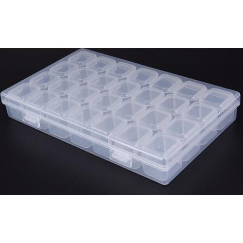 1pc 28 Single Slot diamond painting Plastic storage Adjustable Tool Container Storage Box Case Craft Organizer Beads Diy Fitting