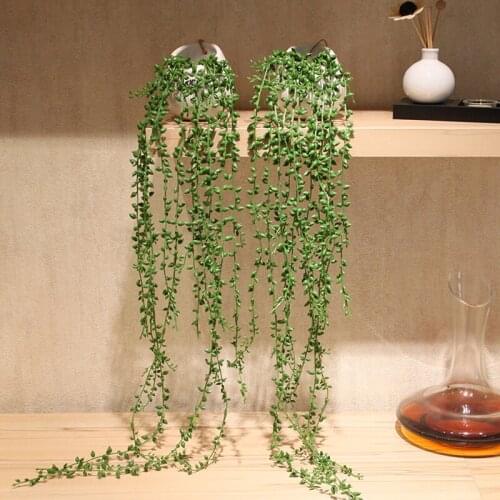 1Pc Green Artificial Hanging Leaf Garland Plants Vine Leaves DIY For Home Wedding Party Bathroom Garden Decoration