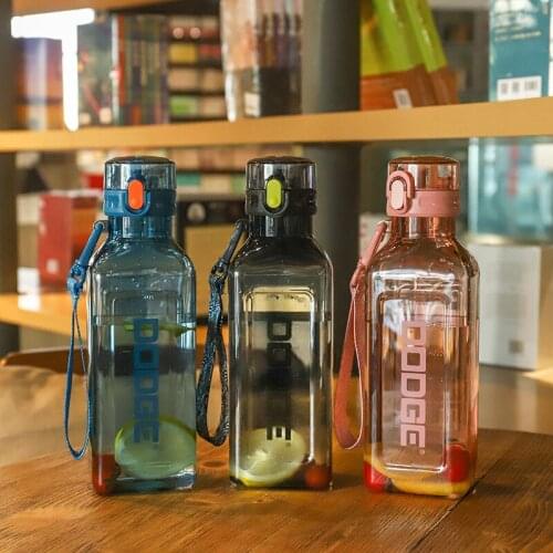 1000ML Creative Sports Outdoor Water Bottle Simple Elastic Cover with Rope Plastic Bottle Large Capacity Portable Student Mugs