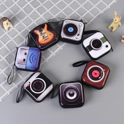 12pc/lot Camera TV guitar Square tin iron box / mini key purse / metal candy metal pencil case /coin storage bag/headset gift
