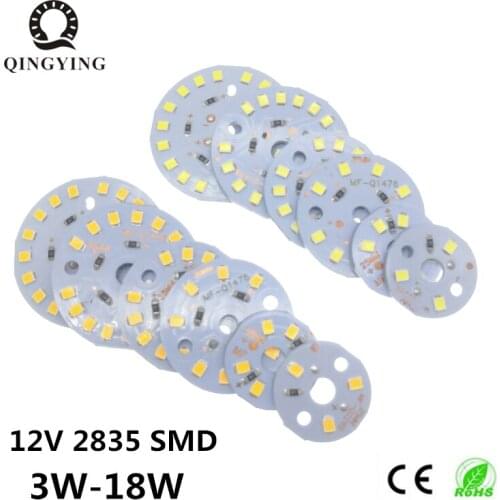 5pcs DC12V 2835 SMD Lamp Plate 3W 6W 9W 12W 15W 18W LED PCB Needn't Driver Connect Light Source White/ Warm White Lamp Panel