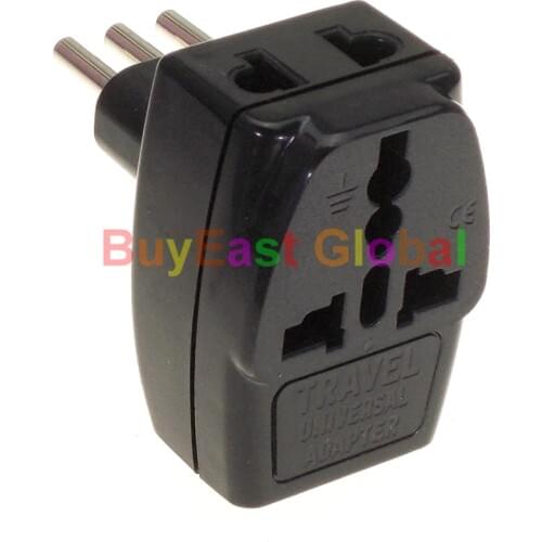 5 PCS) Italian, Uruguay Travel Plug Adapter 3 Way Multi Port Outlet AC100~250V 10A