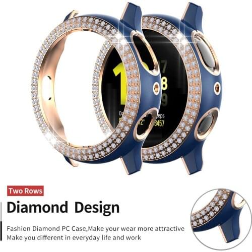 Suitable for Samsung Galaxy Watch Active 2 44mm 40mm Protective Shell PC Protective Bumper Shell Diamond Case