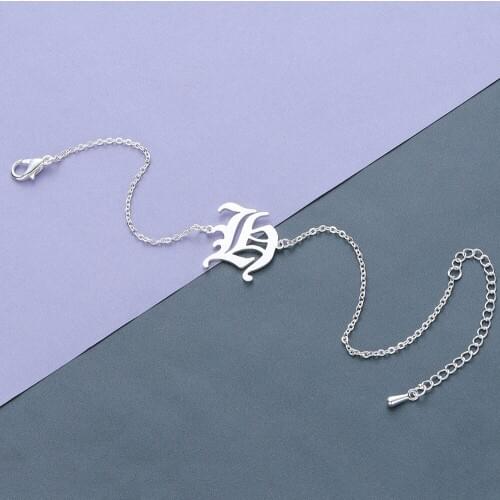 Cxwind Stainless Steel Letter Charm Bracelets for Women Men Party Bijoux Initial Chain Bracelet Jewelry pulseras mujer moda