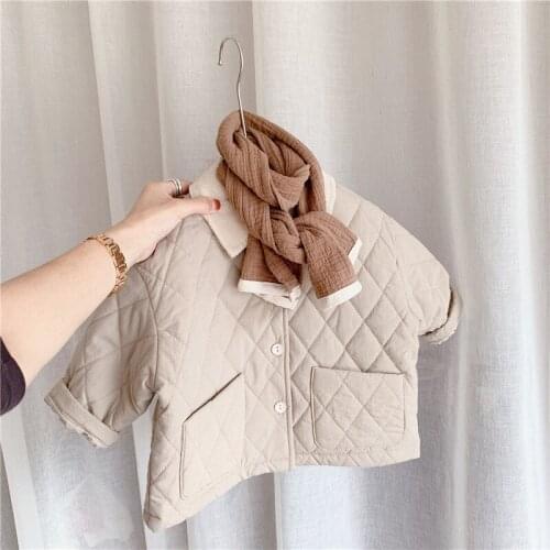 Toddler Kids Winter Jackets Korean Solid Plaid Light Cotton Coat for Boys and Girls New Arrival Casual Baby Jacket Child Clothes