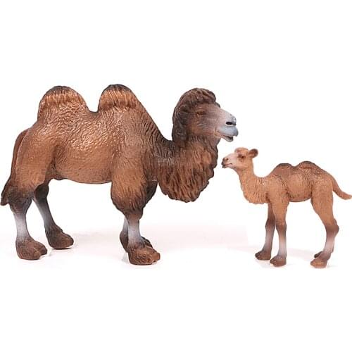Simulation Desert Animal Wild Camels Model Action Figure,Zoo Animal Camels Figurines Collection Toy Kids Gift 2pcs Playset